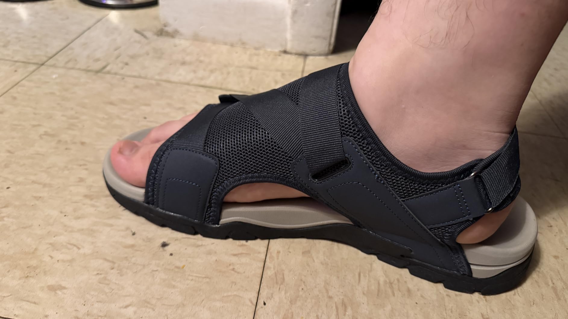 FitVille Diabetic Sandals for Men Wide Orthopedic Athletic Sandals with Arch Support Lightweight Breathable Outdoor Sandals for Beach Travel customer photo 2
