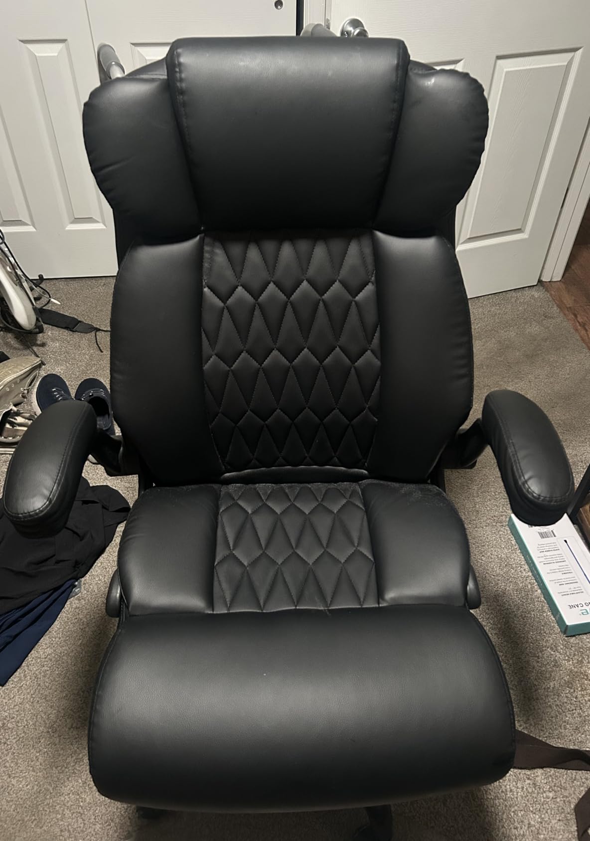 500lbs Big and Tall Office Chair Adjustable Lumbar Support for Back Pain, Extra Wide Seat Executive Office Chair Thick Armrest Pad, Heavy Duty Base&Upgraded Wheels, Ergonomic Desk Chair customer photo 2