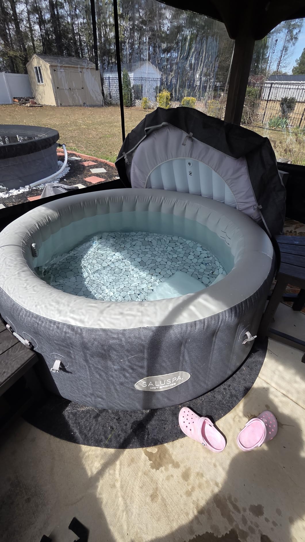 Bestway SaluSpa Hot Springs Inflatable Hot Tub, Fits Up to 2-4 Persons, Energy-Efficient Portable Spa, Outdoor Blow Up Hottub for Backyard, 120 AirJets, 71