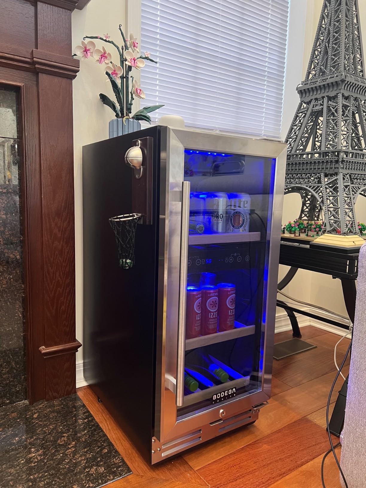 BODEGA 15 Inch Wine Fridge, 30 Bottle Dual Zone Wine Cooler, 41-72℉ Compressor Wine Refrigerator with Tempered Glass Door, Built-in or Freestanding Wine Cooler for Home Kitchen Bar (3.2 cu.ft). customer photo 2