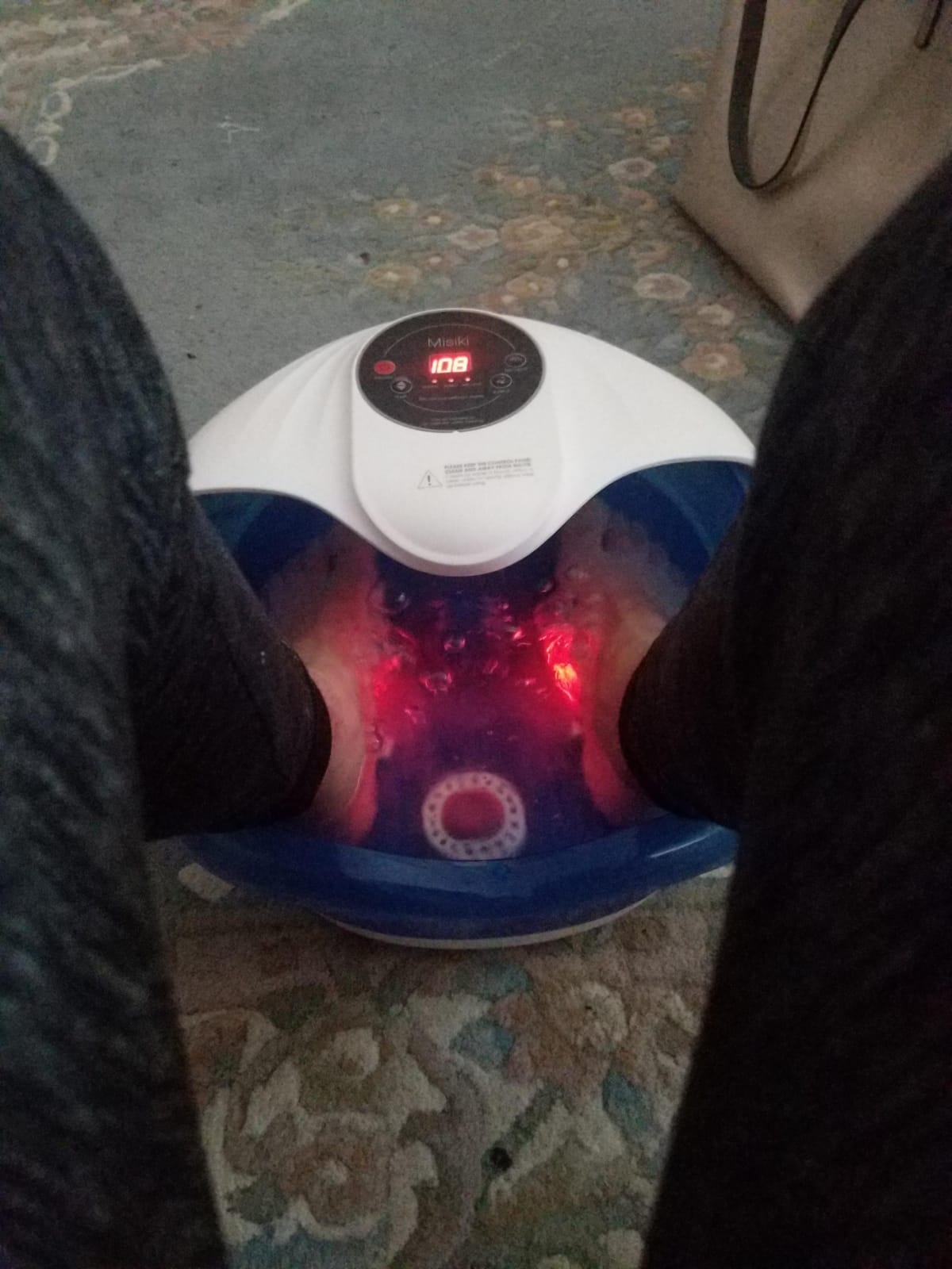 Collapsible Foot Spa Bath with Heat, Fits Men Size 12 (Royal Blue), Remote Control & 16 Massage Rollers, Fast Heating, Surf, Timing & Red Light, Home Relaxing Tired Feet customer photo 1