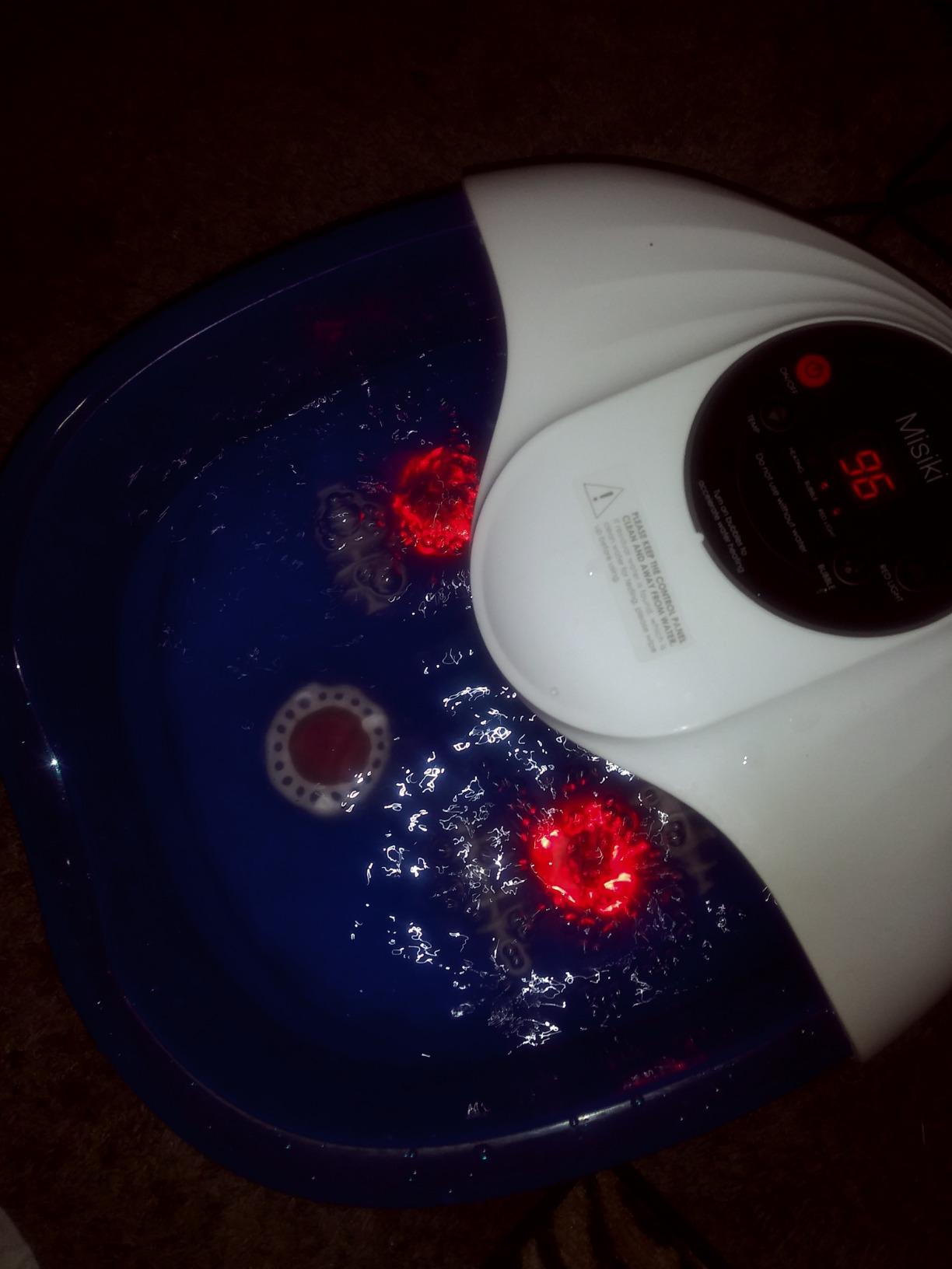 Collapsible Foot Spa Bath with Heat, Fits Men Size 12 (Royal Blue), Remote Control & 16 Massage Rollers, Fast Heating, Surf, Timing & Red Light, Home Relaxing Tired Feet customer photo 2