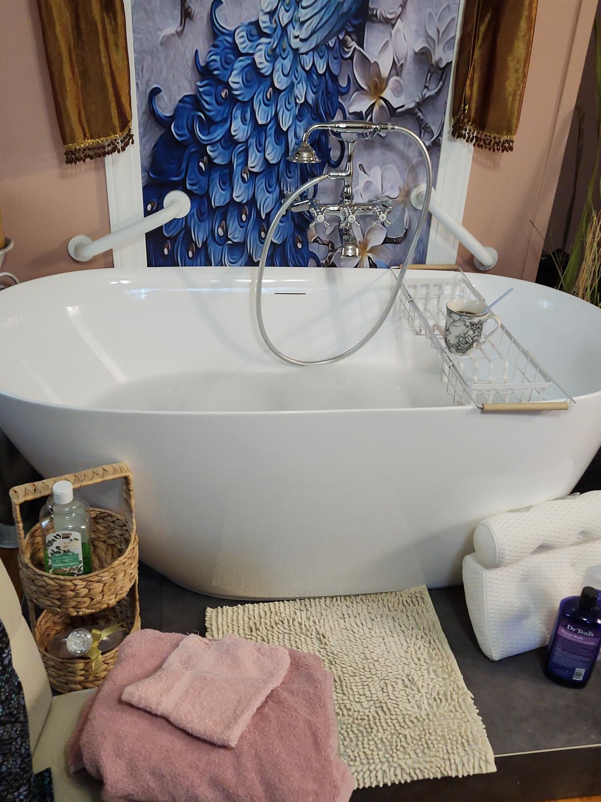 ANZZI Freestanding Bathtub Acrylic 59 In Flat Bottom Soaking Tub White Mone Series Compact Design Built In Overflow 53 Gal Capacity Modern Bathroom Fixture AMZFT903-59 customer photo 2