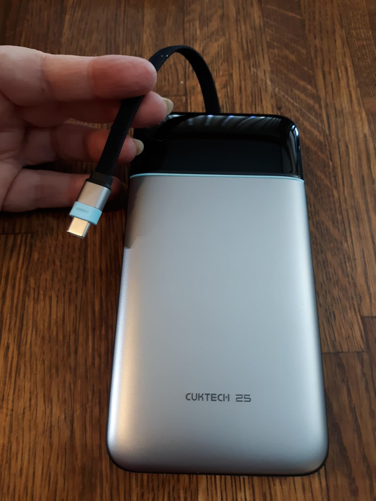 CUKTECH 25,000mAh Power Bank, 100W Max Portable Charger with Built-in USB-C Cable, Fast Charging External Battery Pack for MacBook Pro/Air, iPhone 17/16/15 Series, Samsung, Pixel, Airline Approved customer photo 1