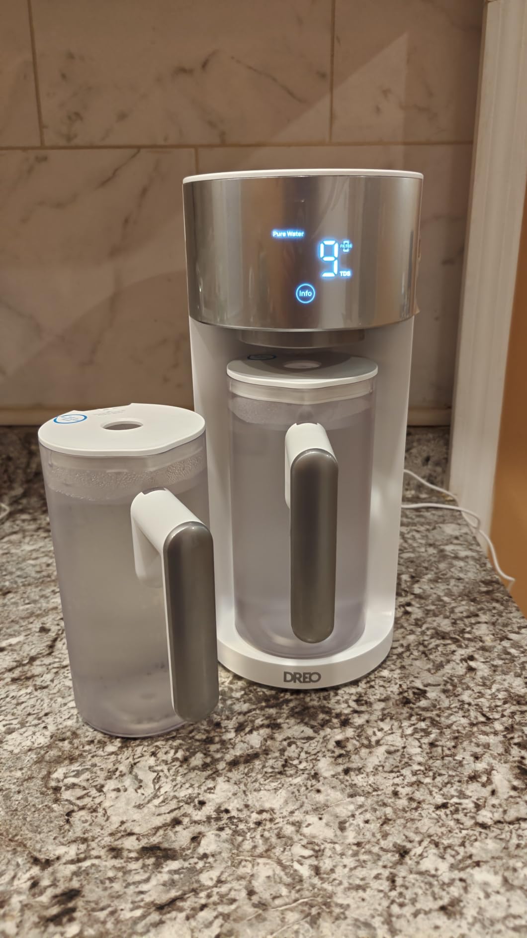 DREO Reverse Osmosis Water Filter Countertop, RO Filtration System, 3:1 Pure to Drain, TDS & Filter Life & Autofill Pitcher, Installation-Free, Self-Cleaning Water Purifier, RO Water Filter customer photo 2