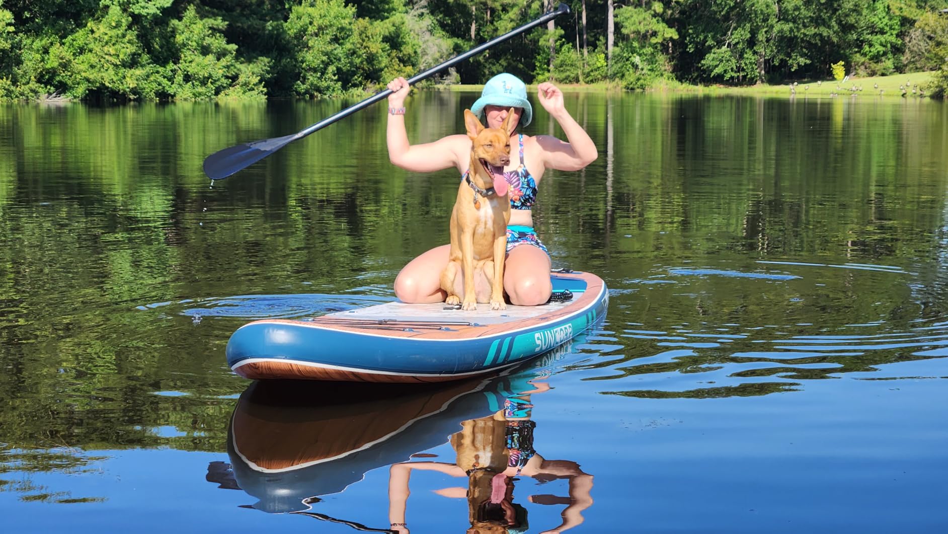 Suncorp 11'x34'' Inflatable Paddle Board, Extra Wide Standup Paddleboard, Green, 420lbs Capacity, Inflatable SUP, Full SUP Kits for Family, Fishing, Yoga&All Skill Levels customer photo 1