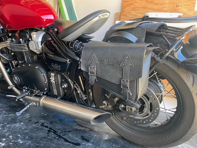 KEMIMOTO Motorcycle Saddlebags PU Leather Side Bags | Compatible with Sportster 883 1200 Softail Low Rider S Cruiser Dyna V-star Shadow Vulcan Rebel (20L) customer photo 2