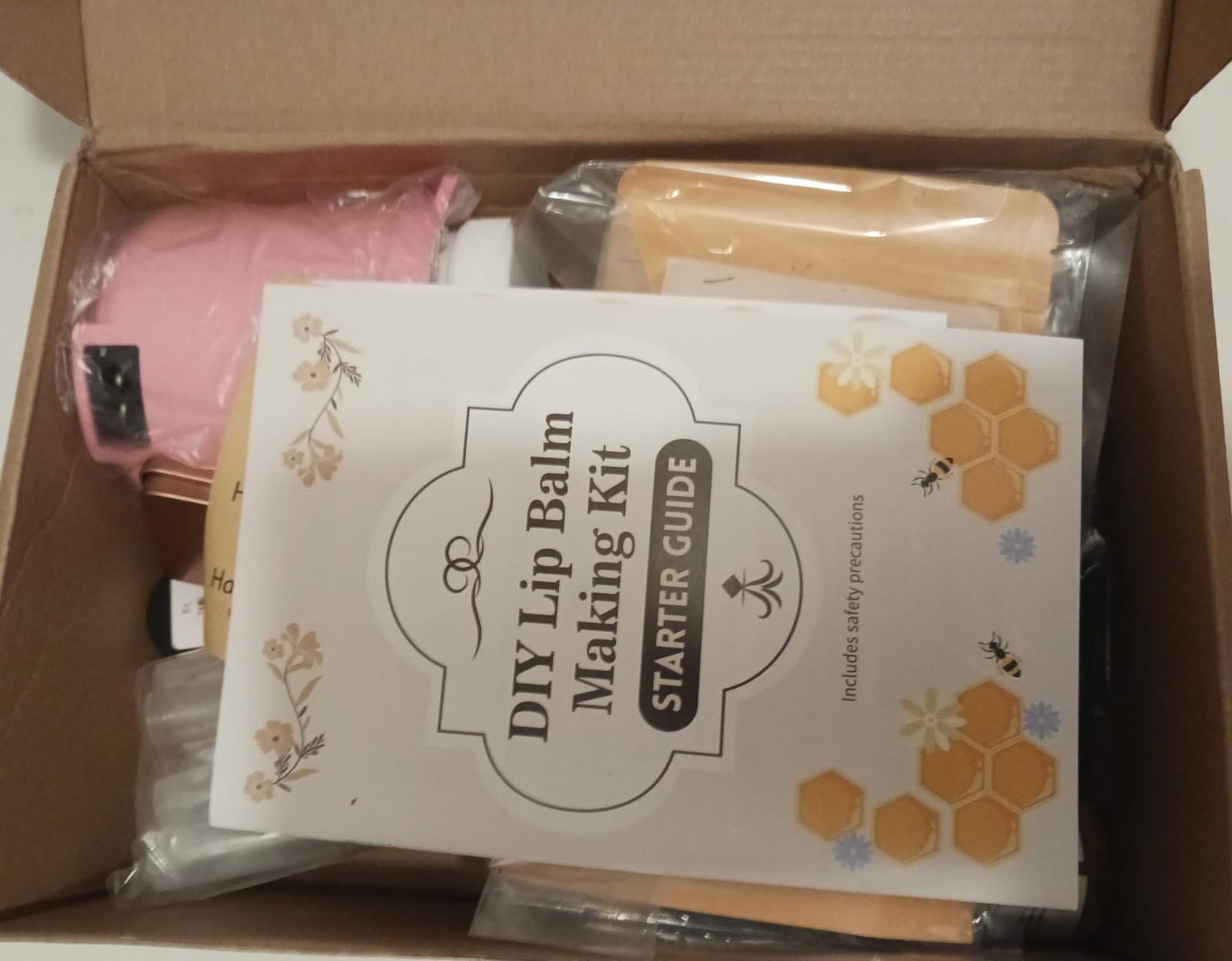 DIY Lip Balm Making Kit with Melter - Make Your Own Natural Lip Balm Kit | Lip Balm Craft Kit for Adults, Glass Melting Pot, White Beeswax, Almond Oil, Shea Butter, Essential Oils, Tubes customer photo 1