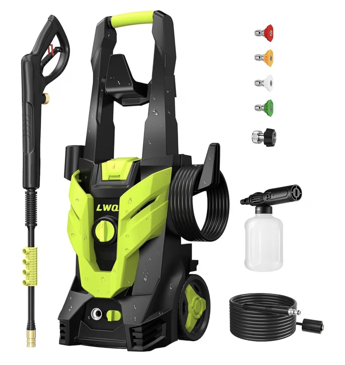 Pressure Washer, Power Washer with 4 Quick Connect Nozzles 1 Foam Cannon, High Pressure Cleaning Machine for Cars/Fences/Driveways/Patios/Farms/Home Cleaning(Bright Green) customer photo 2
