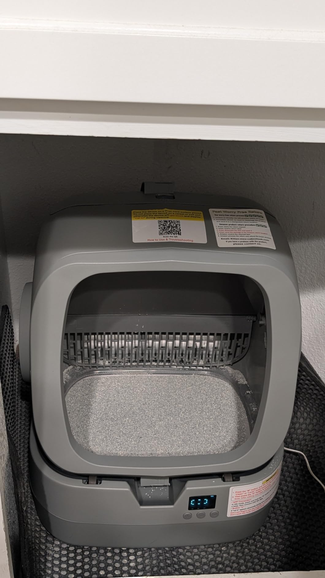 UPFAS Automatic Cat Litter Box Self Cleaning - APP Control - Weight Monitoring - Ultra-Quiet, Medium Cats and Kittens Litter Box, Safe Anti-Pinch - Grey customer photo 2