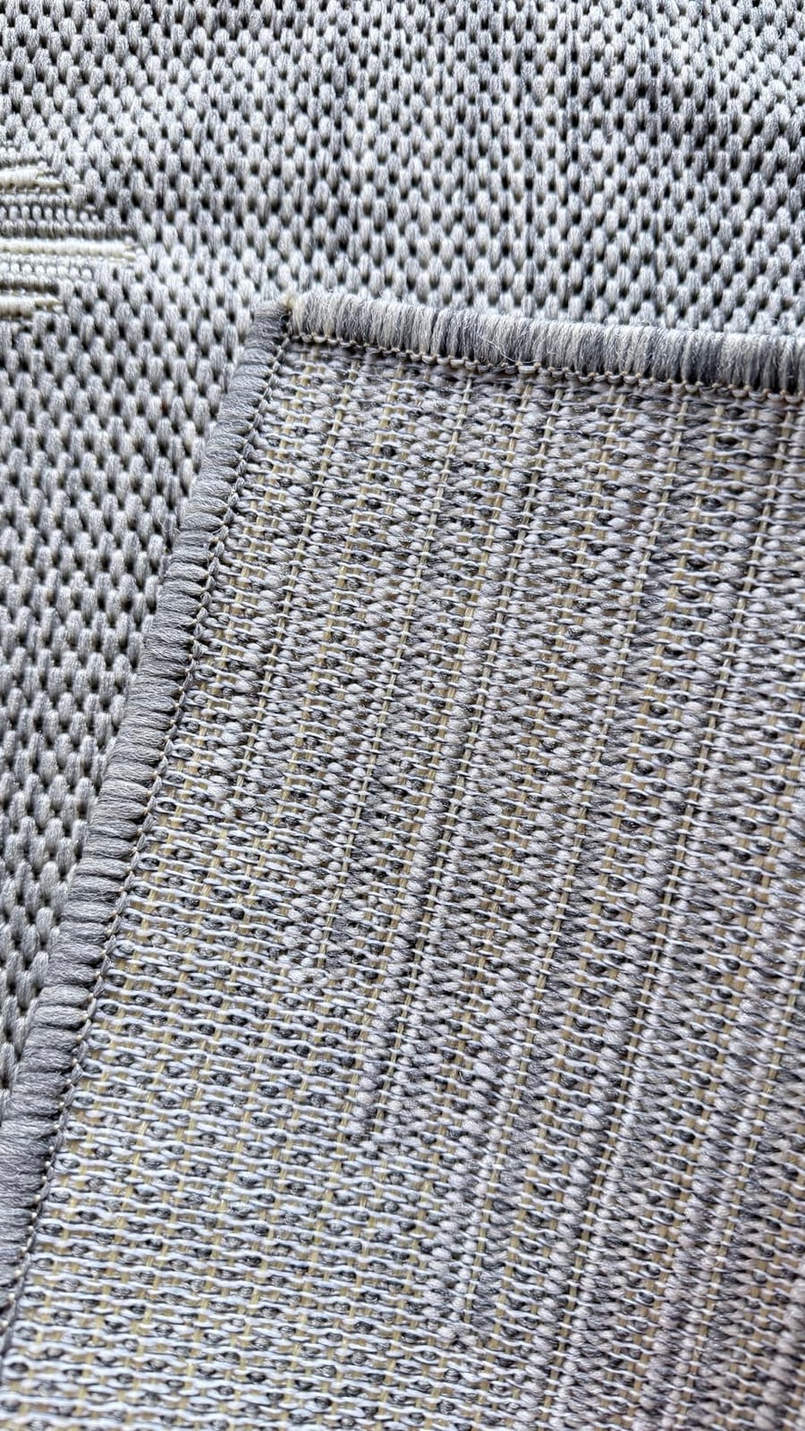 MontVoo Outdoor Rug Carpet Patio Rug 5x7 ft Polypropylene Indoor Outdoor Rugs for Patio Deck Balcony Porch, Textured Weave, Durable for High Traffic, Fade-Resistant, Boho Geometric Neutral Brown customer photo 2