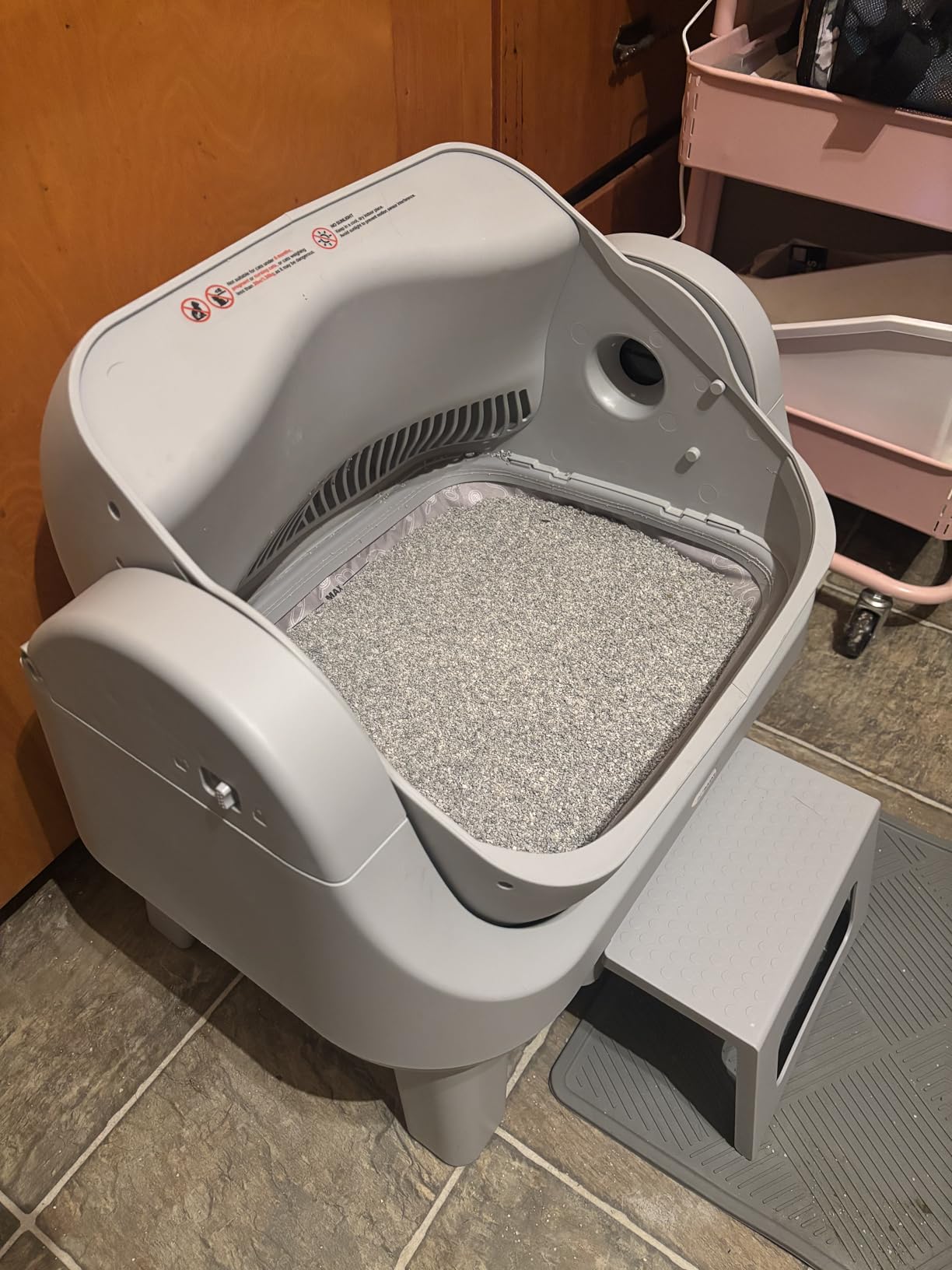 PetPivot Open Top Self Cleaning Cat Litter Box, Automatic Litter Box with 7 Pairs of Safety Sensors, Anti-Pinch Protection and Easy Access Step for Senior Cats, Dark Grey customer photo 1