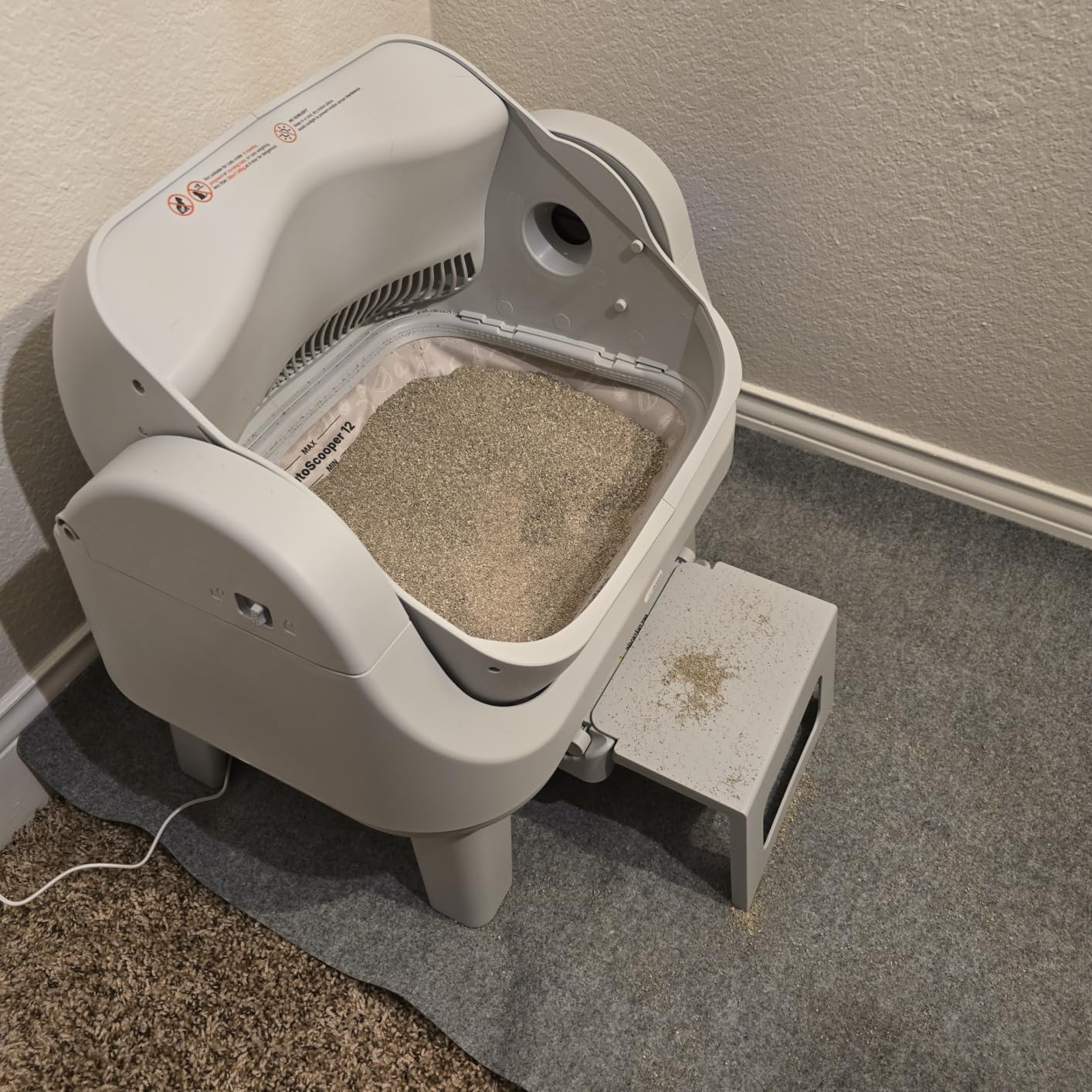 PetPivot Open Top Self Cleaning Cat Litter Box, Automatic Litter Box with 7 Pairs of Safety Sensors, Anti-Pinch Protection and Easy Access Step for Senior Cats, Dark Grey customer photo 2