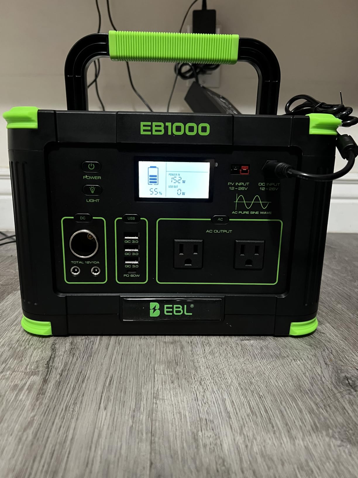 EBL Portable Power Station 1000W Solar Generator 999Wh Fast Charging Backup Battery with 10W Wireless Charging & Multiple Ports for Camping, Home Backup, RV & Off-Grid customer photo 1