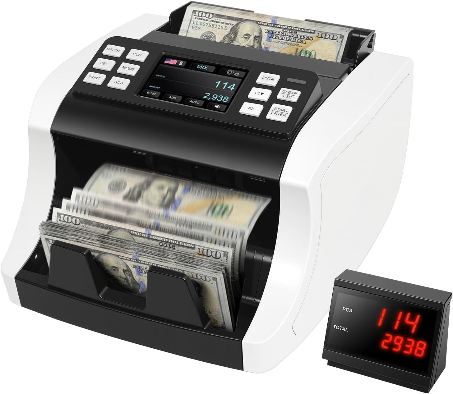 NUCOUN Mixed Denomination Money Counter Machine, Commercial Grade Bill Value Counter with CIS UV MG IR Counterfeit Detection, Compact Heavy Duty Design for Small Business, Retail, Office customer photo 1