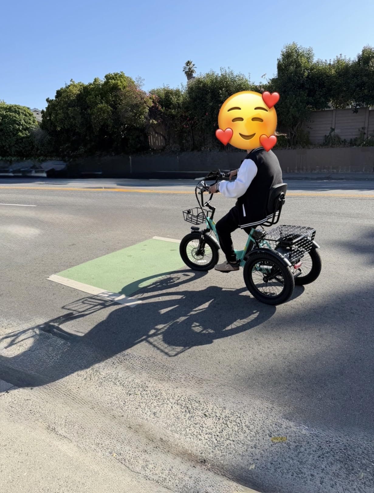 NARRAK Electric Tricycle for Adults, Fat Tire Folding Electric Trike, 3 Wheels Electric Bicycle Bikes, Peak 1100W Step-Thru Etrike with Removable Battery and Large Basket customer photo 2