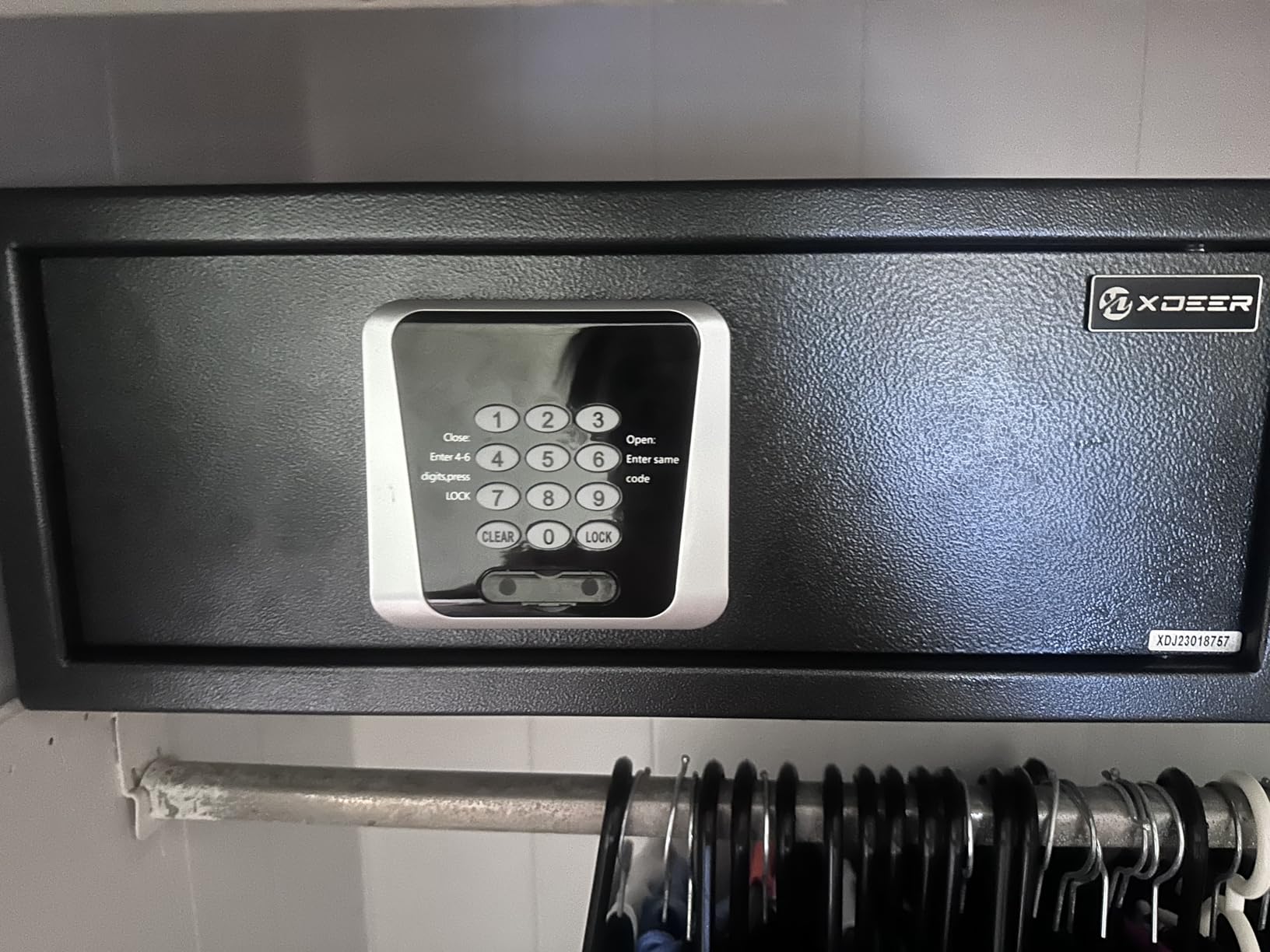 XDeer 33 LB Hotel Safe 1.39 Cubic Feet Home Safe | Personal Document Steel Security Safe Box With Hotel-Style Digital Electronic Lock/Sensor Light/Silent Mode - Black customer photo 1