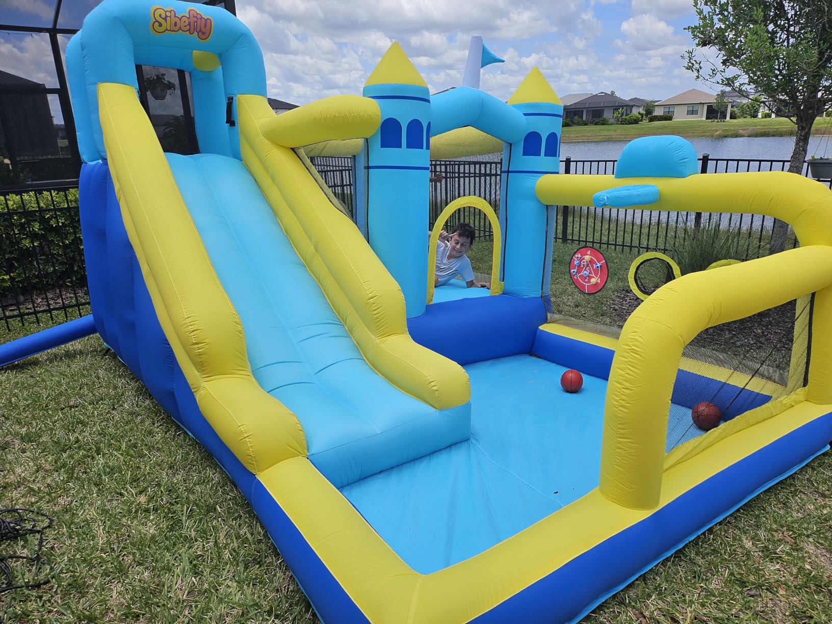 Bounce House, 8-in-1 Gameplay Mode Inflatable Bounce House for Kids, Sturdy and Durable Bouncy House with Blower, Family Backyard Bouncy Castle with Slide for Indoor Outdoor customer photo 2