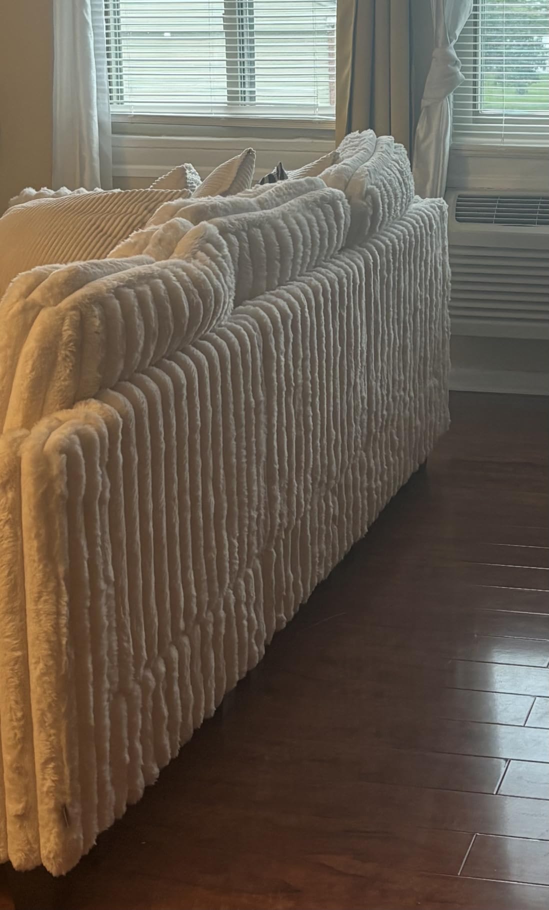 Belffin Plush Corduory Sectional Sleeper Sofa with Wide Deep Seat Modular Sectional Cloud Couches for Living Room. Grey Couch customer photo 2
