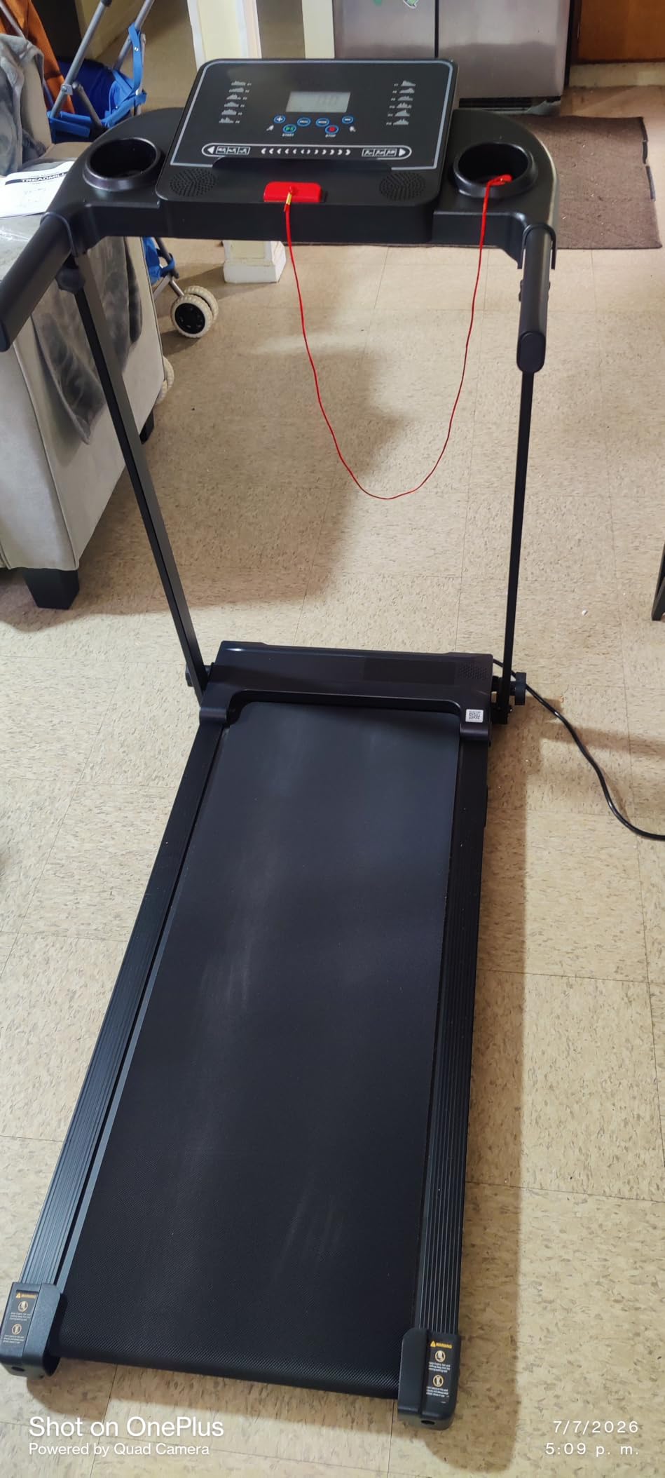 Treadmills for Home Walking Pad Machine Foldable Treadmill with Handle Bar | Tread mill for Running Jogging Gym Compact Portable Small Caminadora Electrica Folding Tred Mills with LED Dispay Pcrignbm customer photo 2