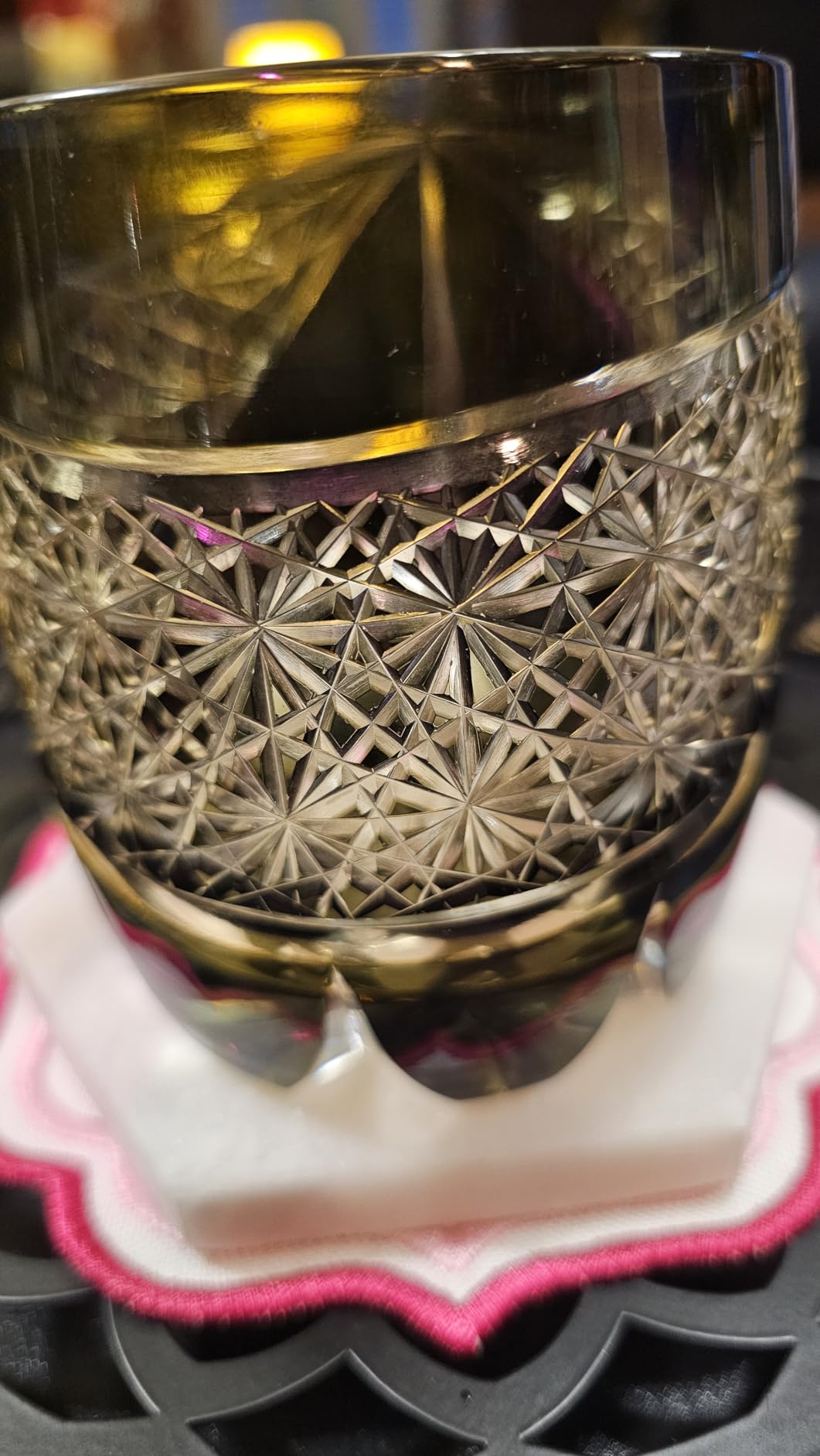 Edo Tokyo Kiriko Style Whiskey Glass - Handmade Crystal Drinking Cups for Bourbon, Scotch, Spirits & Cocktails | Cut Glass Design, Japanese Style Old Fashioned Glass 11.16Oz (Baroque) customer photo 1