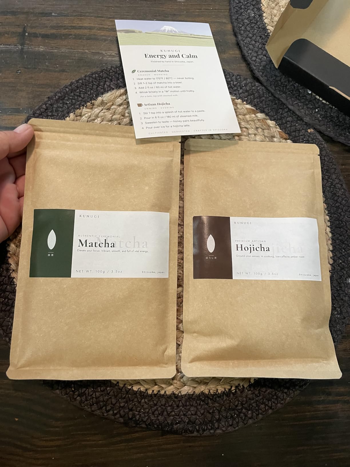 KUNUGI Premium Japanese Tea Collection, Ceremonial Matcha & Hojicha, 7.0oz | Authentic Shizuoka green tea, 100% pure, ideal for lattes, brewing and gifting, matcha 3.5oz + hojicha 3.5oz (7oz total) customer photo 2