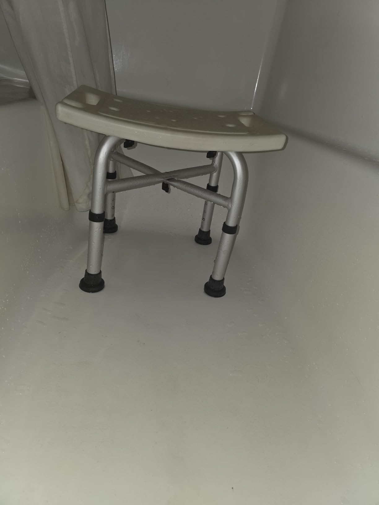 500 lbs Medical Shower Chair for Inside Shower, Heavy Duty Adjustable | Shower Stool with Widened Non-Slip Feet, Extra-Wide Bath Bench, Quick Assembly, for Adults, Seniors, and Tub Use customer photo 2