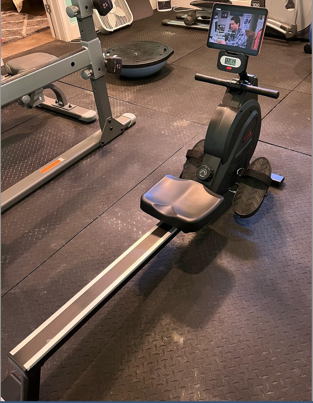 Dripex Water Rowing Machines for Home, Foldable Row Machine with 400LBS Weight Capacity, Rower Machine with Dedicated LCD Monitor, Comfortable Seat, Bluetooth App Compatible for Home Gym Exercise customer photo 1