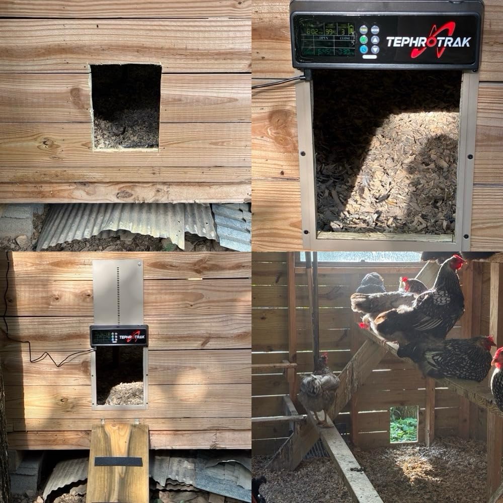 Automatic Chicken Coop Door: 3500mAh Solar Powered, 656ft Long-Range Remote, Intuitive Color LCD Display, Anti-Pinch Safety Sensor, Weather-Resistant Aluminum Auto Door for Poultry customer photo 1