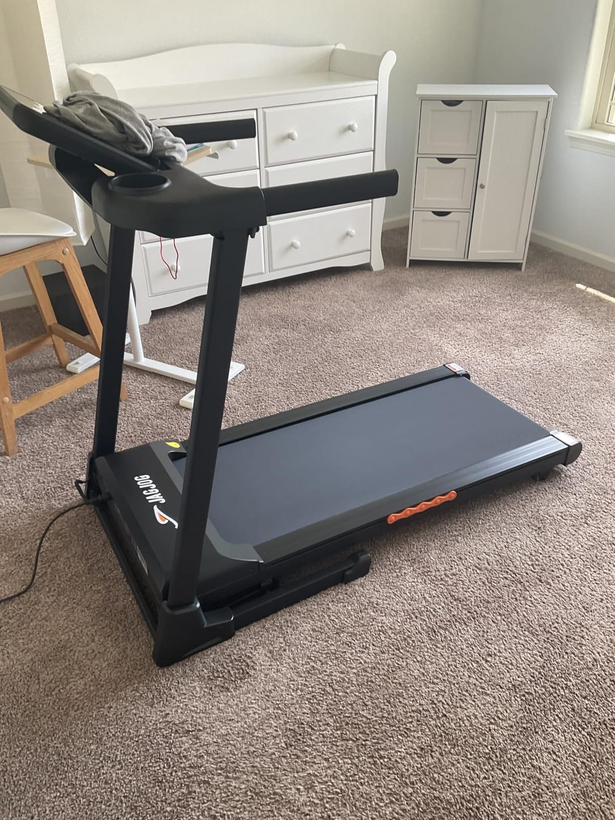 JAGJOG Foldable Treadmill with 15% Auto Incline, 8.8 MPH, 300 lb Capacity | Shock Absorption, LED Display, App Connectivity, 12 Preset Programs customer photo 1