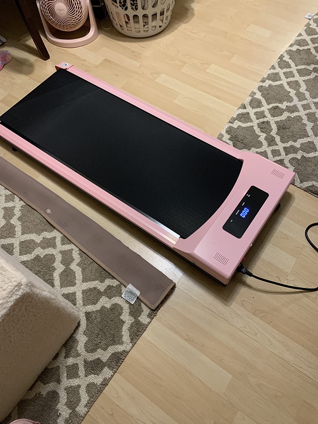 Walking Pad Treadmill for Seniors with Handrails - Treadmills with Incline for Seniors at Home, Recovery Walking Machine with Remote Control, LED Display, Cup & Phone Holder customer photo 2