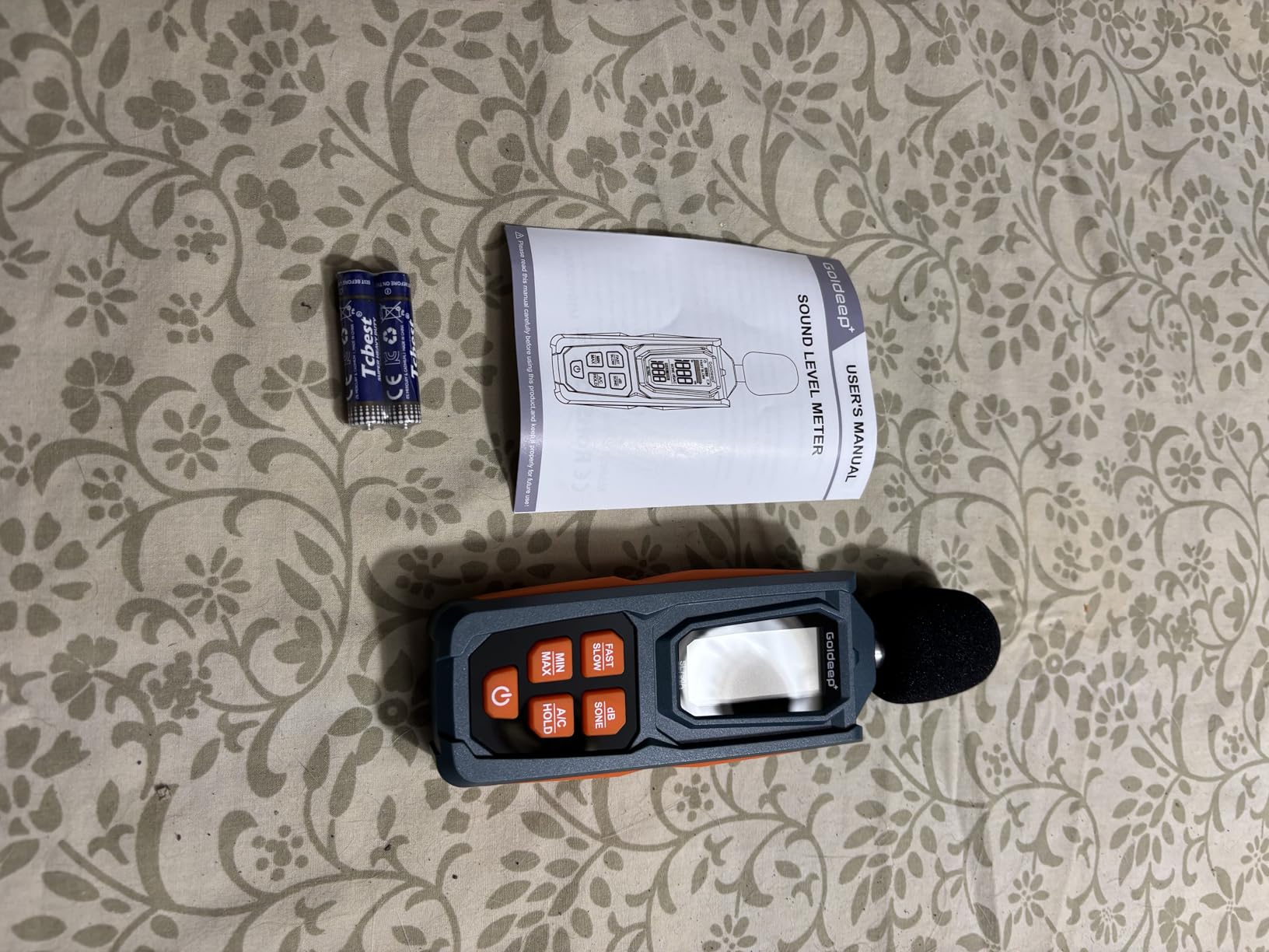 Decibel Meter, Goldeep SL750A Digital Sound Level Meter 30-130dB, A/C Weighted DB Meter with dB/SONE, Fast/Slow, MAX/MIN, LCD Sound Meter for Home, Office, Factory, Neighbor Noise - Vitality Orange customer photo 2