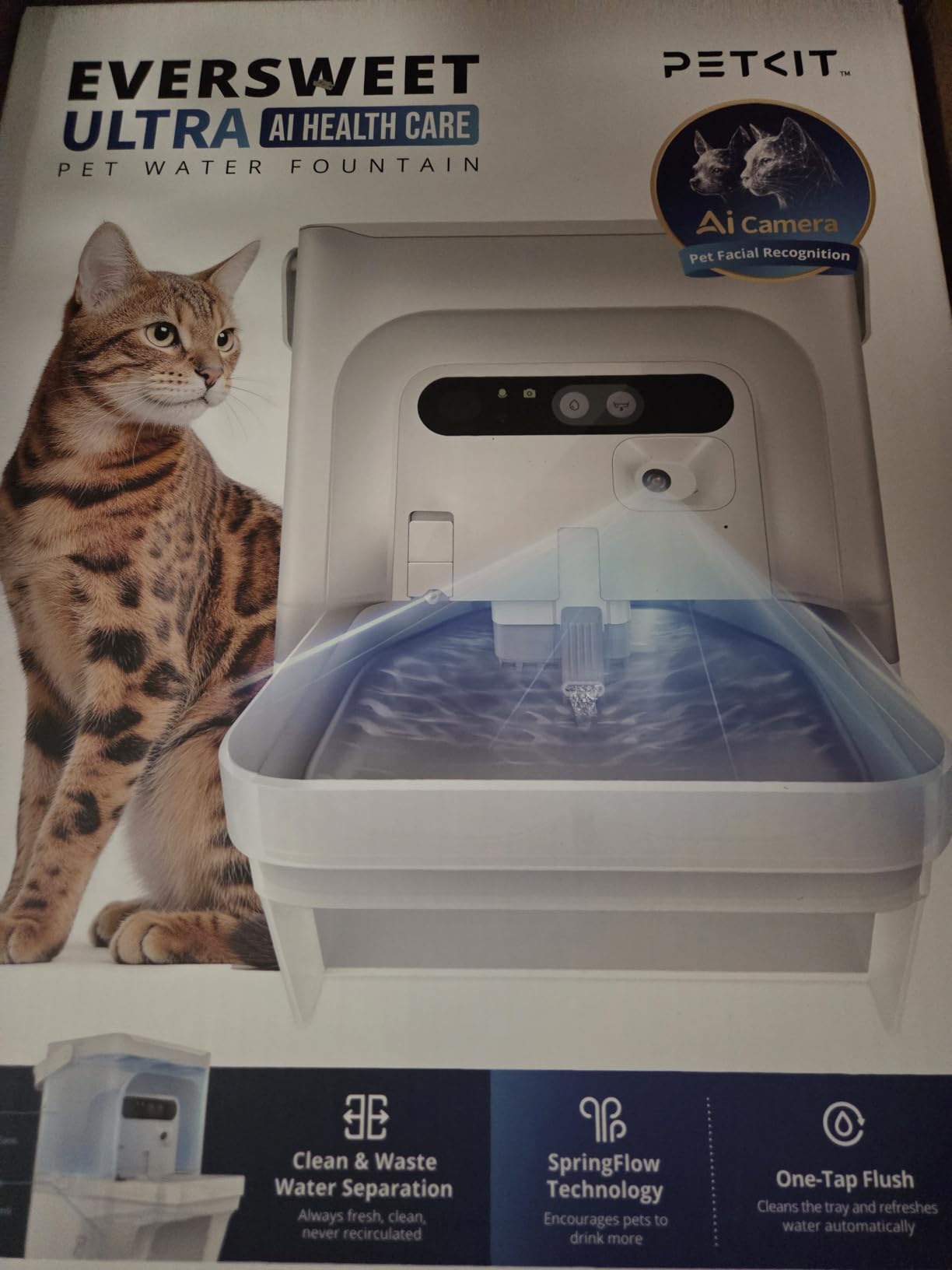 PETKIT Eversweet Ultra Cat Water Fountain with AI Camera, Filterless, Wastewater Separation 169fl oz/5L Automatic Dog Water Fountain for Small Dogs, 5G WiFi 140° Wide-Angle Lens App Control customer photo 2