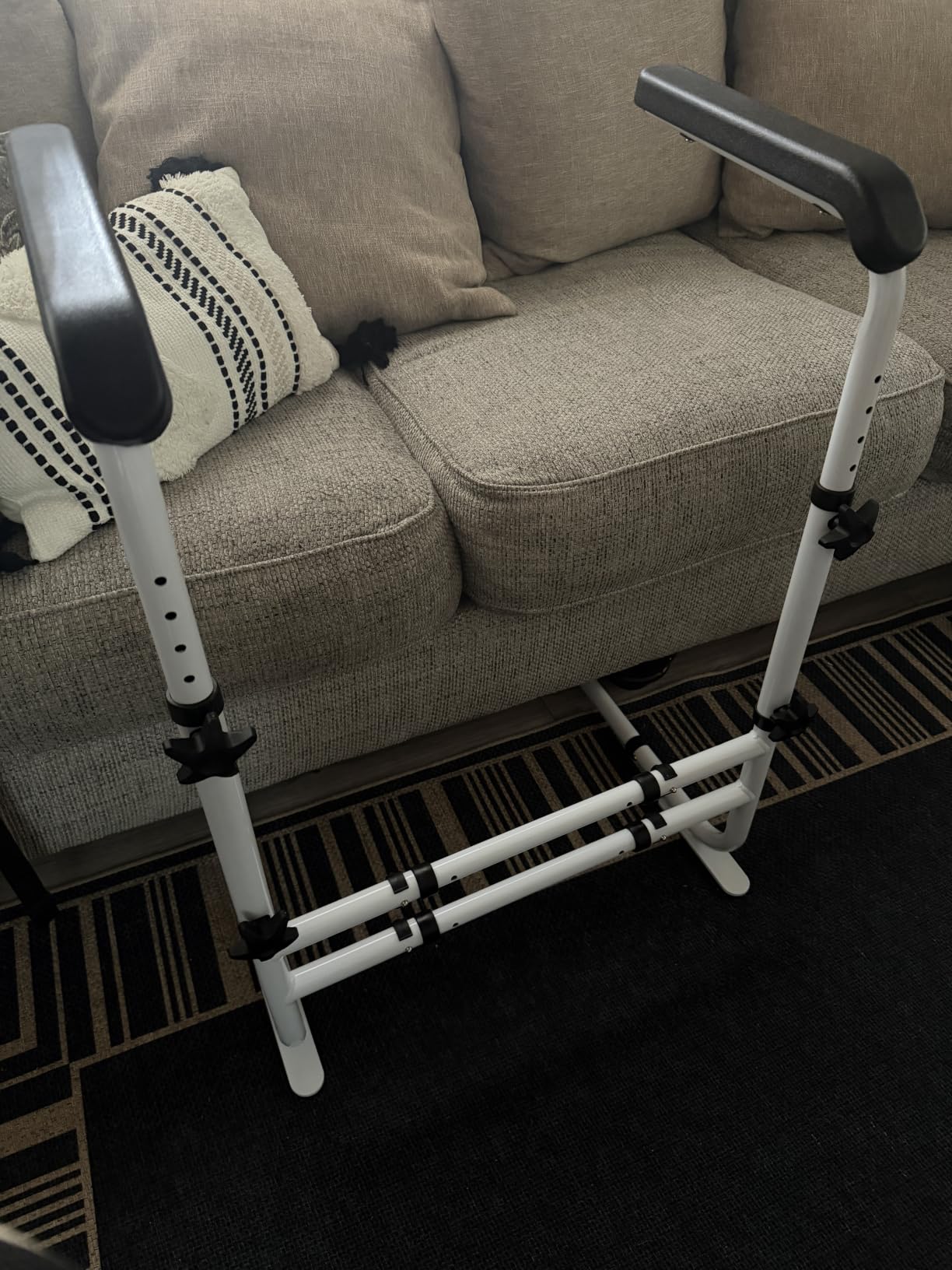SPECILITE Couch Stand Assist Aid for Elderly with Wide Handle, Up to 450Lbs | Height & Width Adjustable Chair Lift Assist Devices, Stable Standing Supports, Stand Up Rails for Seniors, Disabled, White customer photo 1