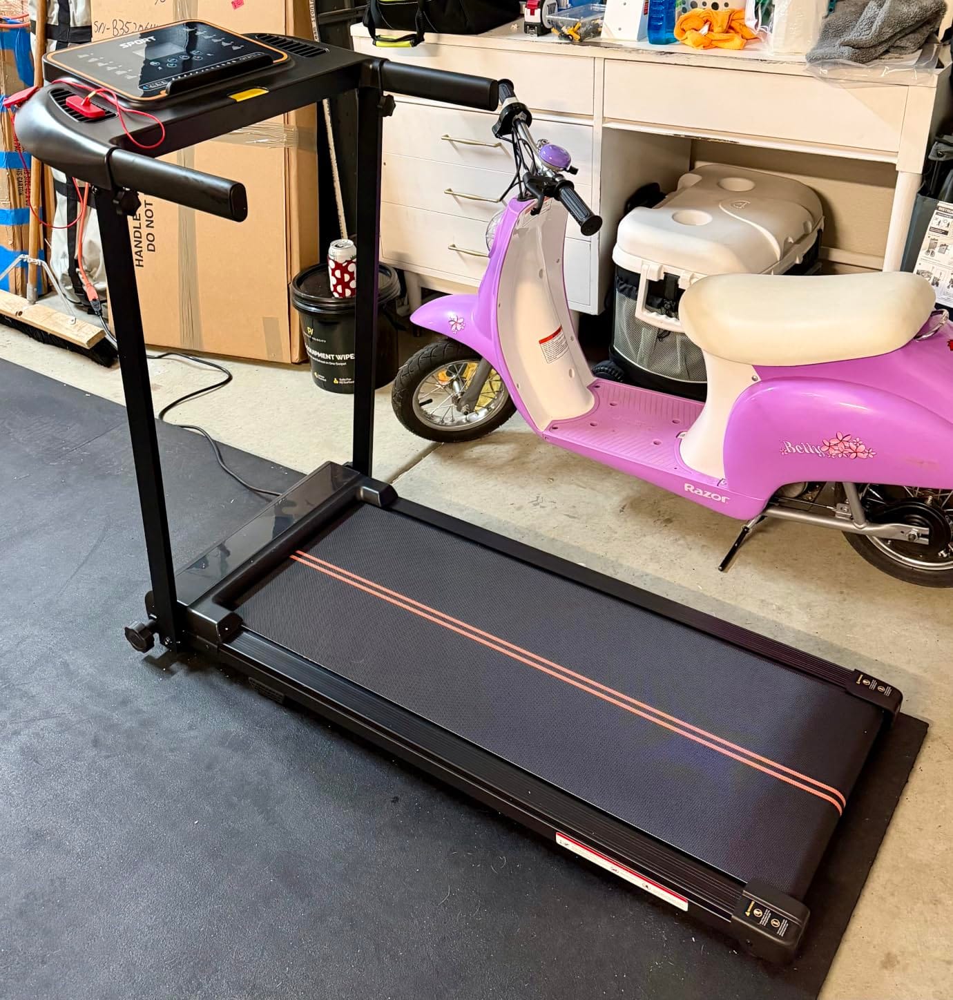 Treadmills for Home Walking Pad - Foldable Treadmill Under Desk with Handle Bar 0.6-6.2 MPH Portable Folding Pads Compact Running Machine Quiet Lightweight | Under Desk, 0.6-6.2 MPH, Portable Folding, Compact Running Machine, Quiet Lightweight customer photo 1
