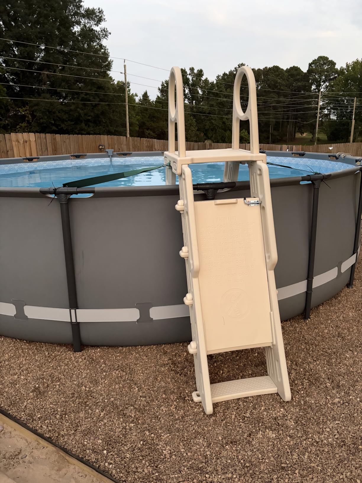 Pool Ladder Above Ground Swimming Safety A Frame Pool Ladder with Platform and Safety Barrier for 48-52 inches Pool customer photo 2