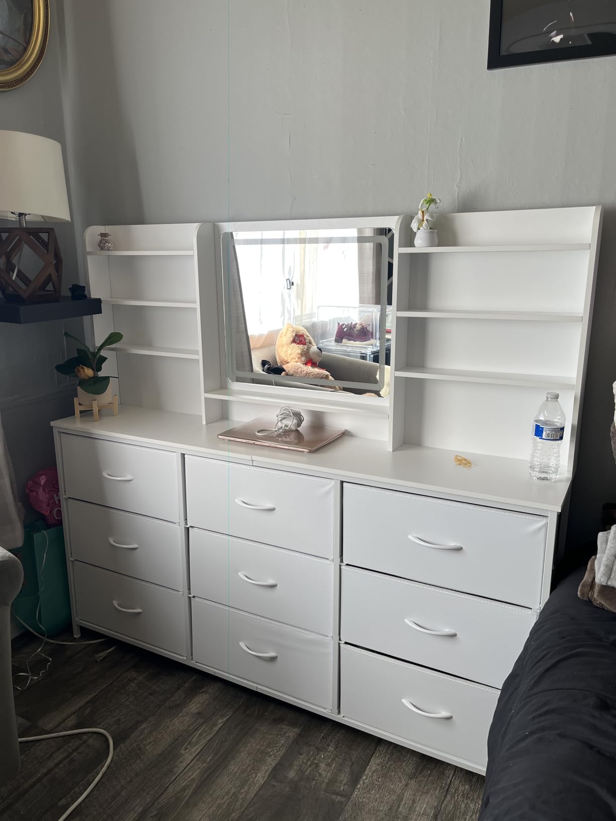 9 Drawers Dresser with LED Mirror for Bedroom, 59