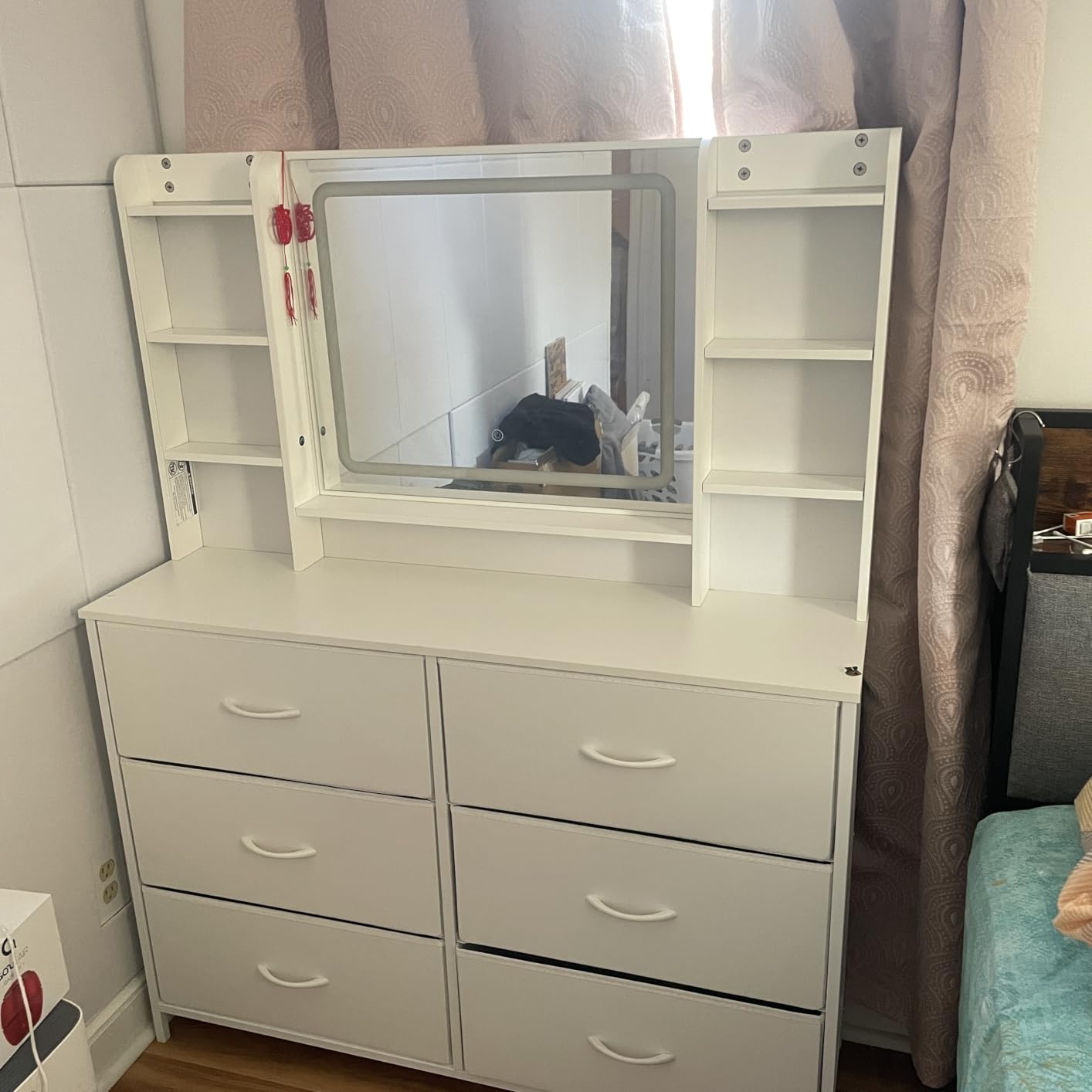 9 Drawers Dresser with LED Mirror for Bedroom, 59