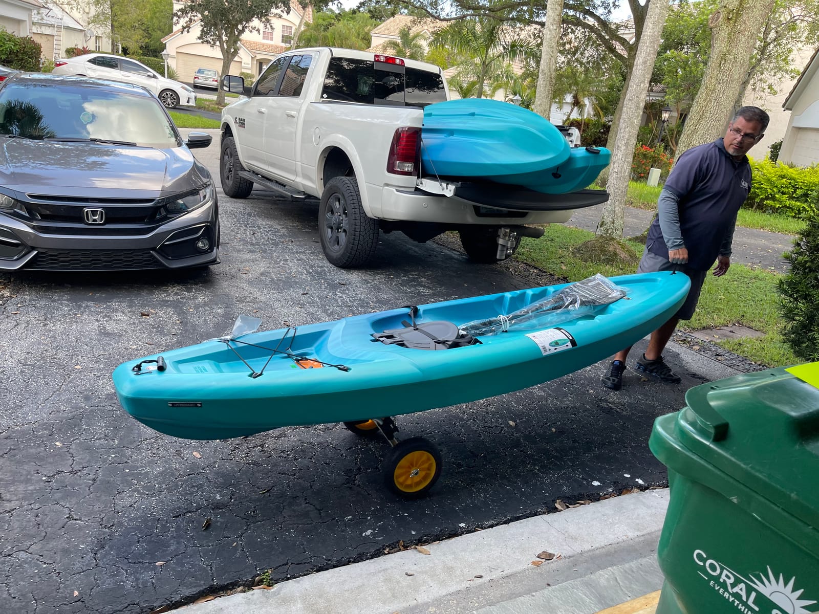 GanFindX Kayak Cart with Kayak Wheels, 240 lbs Heavy Duty Stainless Steel | Kayak Dolly with Adjustable Width and Rubber Sleeves, for Kayak and Fishing Kayak Transport, Stainless Steel customer photo 2