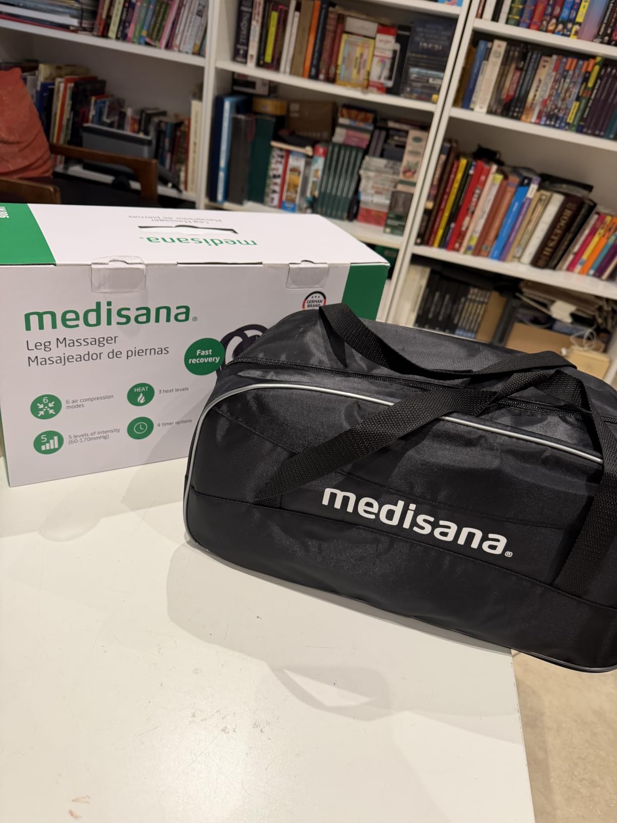 Medisana Leg Compression Massager with Heat, Full Leg & Foot Massager Compression Boots with 6 Modes, 5 Intensity and 3 Heat for Circulation and Pain Relief customer photo 2