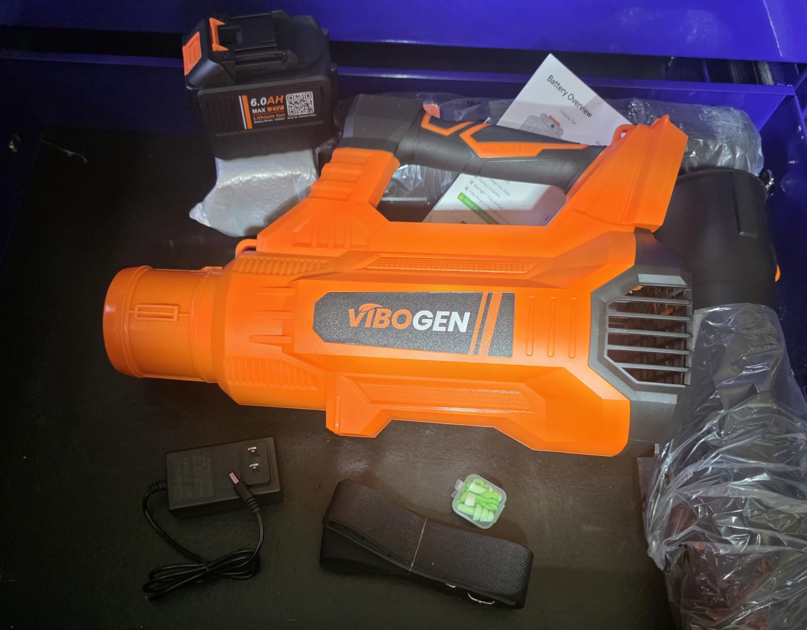 Electric Leaf Blower Cordless 21V with 2x6.0Ah Batteries & Charger | 5 Speed Modes Super Blowers for Lawn Care Car Drying Patio Snow Leaves and Grass Cleaning and Dust - 650CFM 280MPH 17300RPM customer photo 1