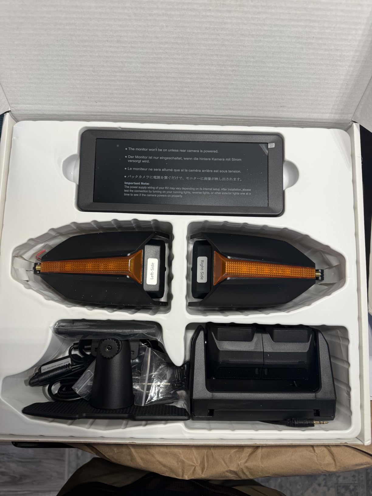 AUTO-VOX Wireless RV Backup Camera System, Dual Lens Rear and Side Coverage | 7.2