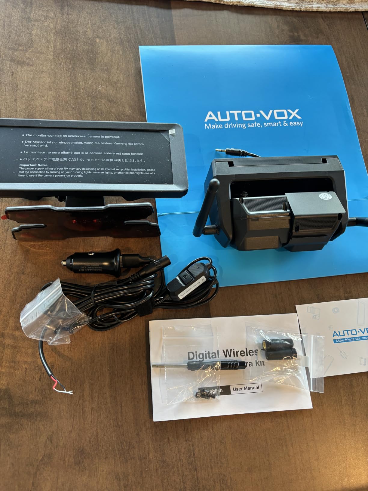 AUTO-VOX Wireless RV Backup Camera System, Dual Lens Rear and Side Coverage | 7.2