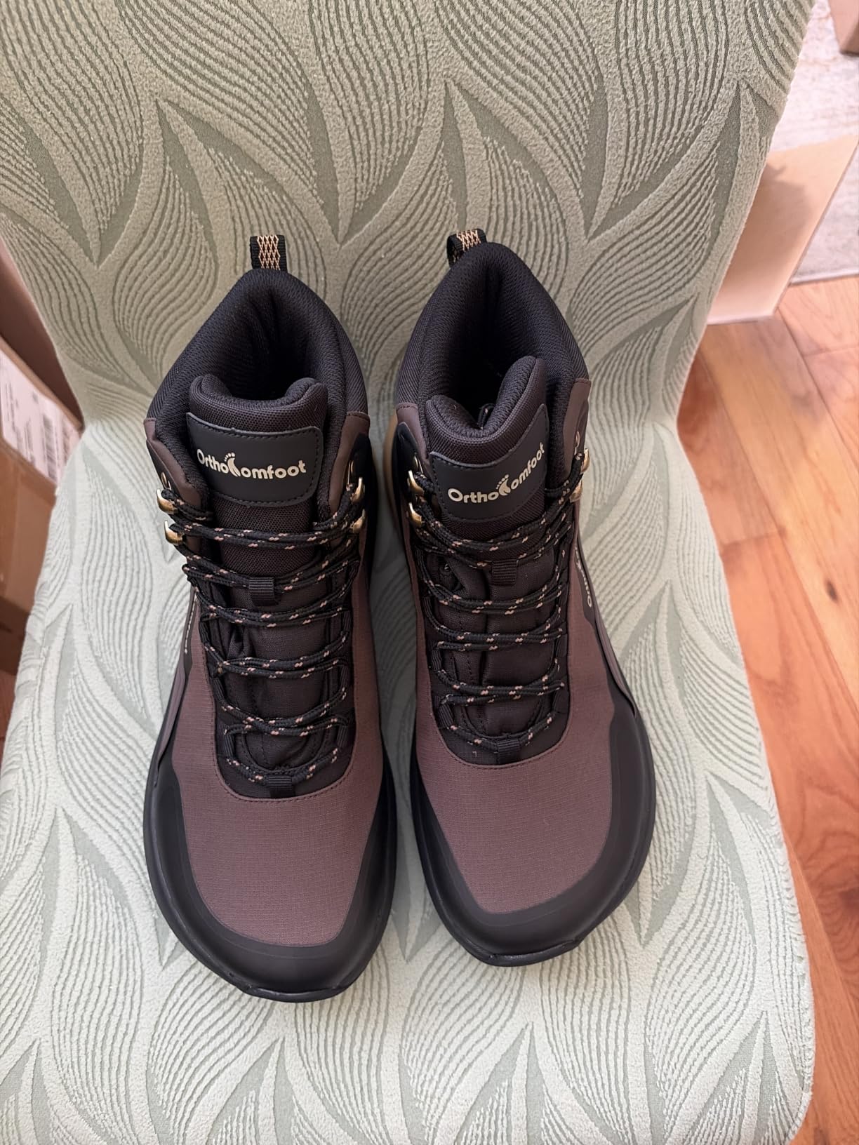 OrthoComfoot Men's Orthopedic Wide Waterproof Hiking Boots: Comfortable Arch Support for Plantar Fasciitis Trail Running Shoes customer photo 1