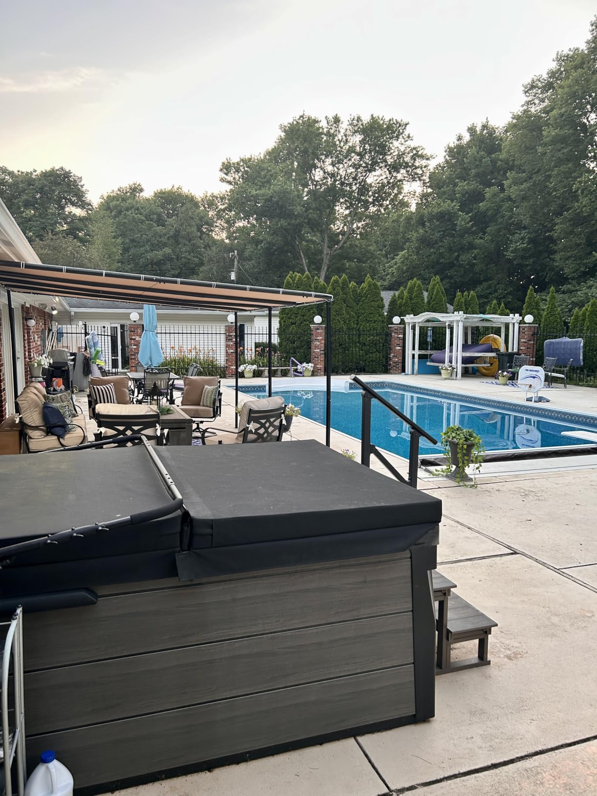 10x12 Lean to Pergola Outdoor Gazebo with Water Resistant & UV-Resistant, Sloped Roof Awning Wall-Mounted Canopy for Patio Backyard, Deck, or Garden Khaki customer photo 1