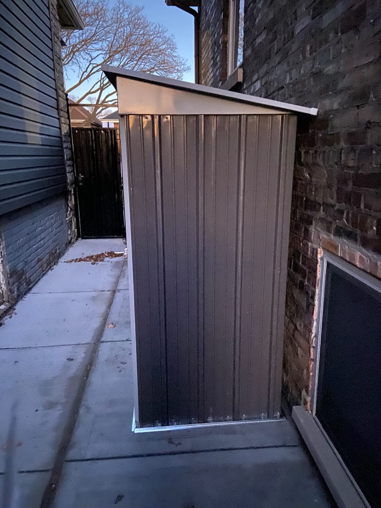 Aoxun 4×6 FT All-Weather Resin Storage Shed, Dark Gray | Outdoor Plastic Tool Shed with Reinforced Floor, Lockable Door, Window & Vent for Garden Patio Backyard, Stores Bike customer photo 1