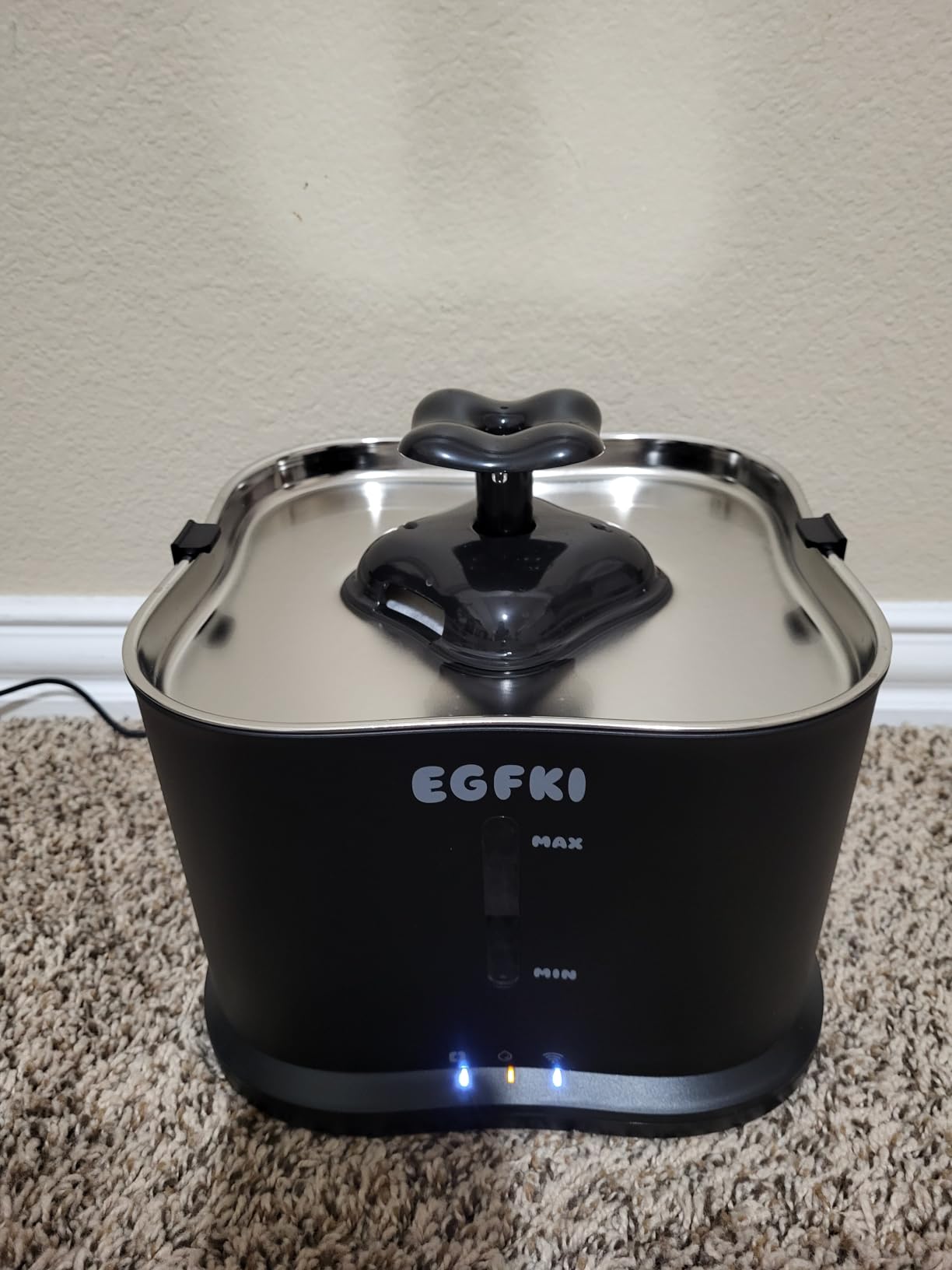 EGFKI EG-9 Smart Cat Water Fountain, 3.6L/121oz Automatic Cat Fountain with APP Control & 2.4GHz WiFi, Smart Hydration Tracking & Alerts, 20dB Ultra Quiet, Stainless Steel Tray, Easy to Clean, Black customer photo 2