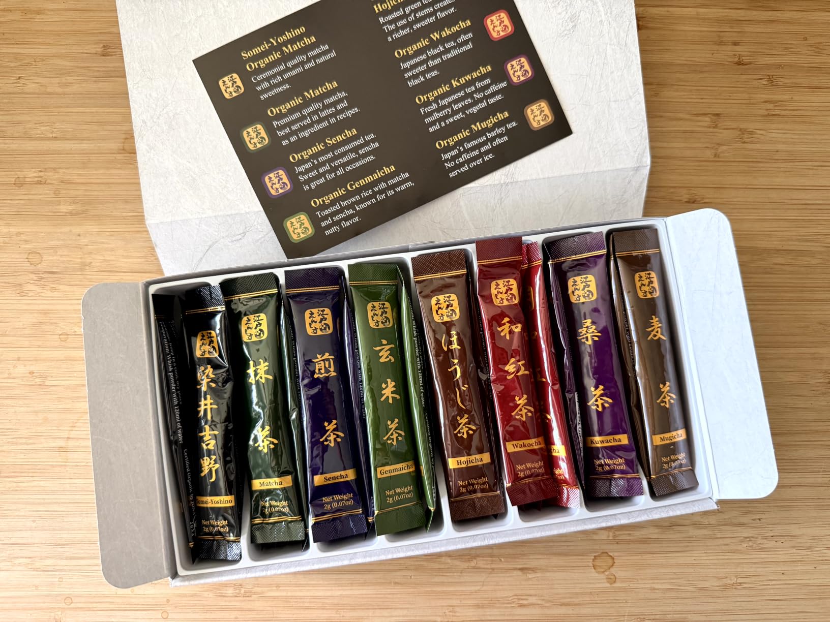 YEDOENSIS KYOTO Japanese Tea Sampler - Organic Powders, 40 Sticks (2.8 oz) | 8 Varieties (Matcha, Ceremonial Matcha, Hojicha, Genmaicha, Sencha, Wakocha, Kuwacha, Mugicha), Ideal Tea Gift from Japan customer photo 1