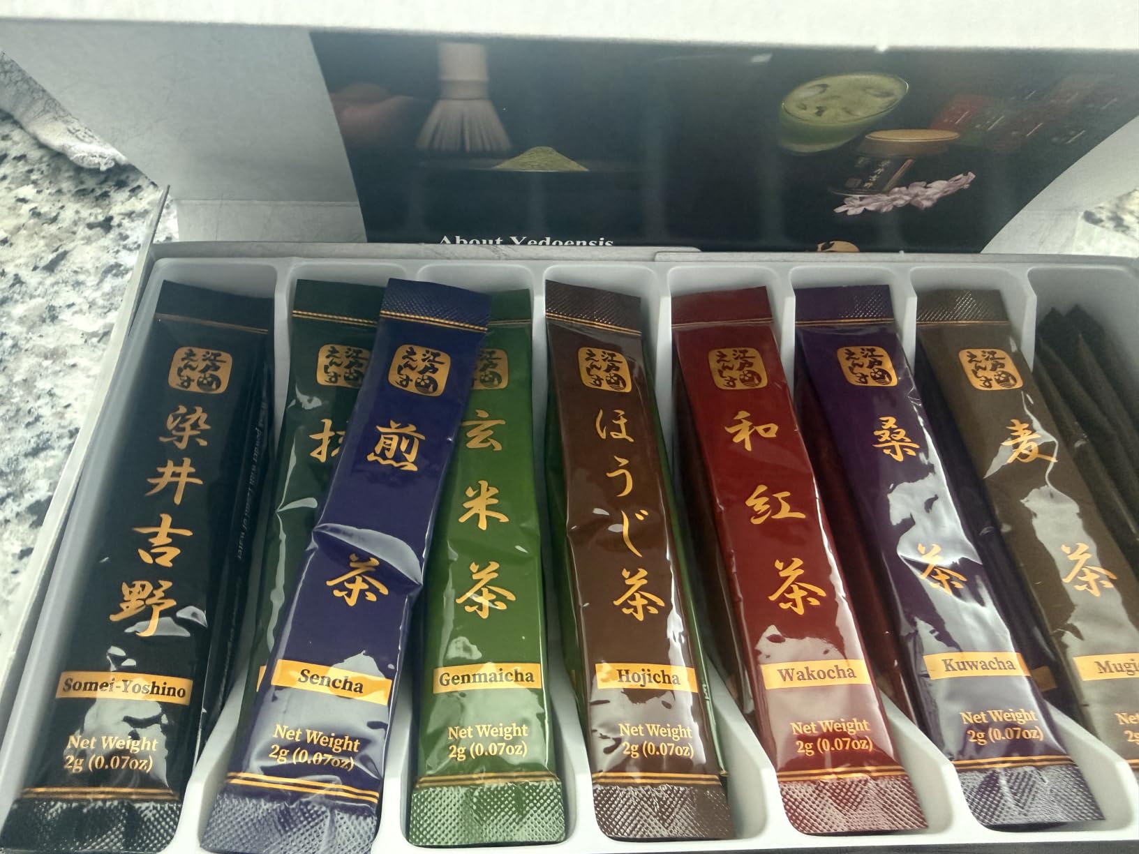 YEDOENSIS KYOTO Japanese Tea Sampler - Organic Powders, 40 Sticks (2.8 oz) | 8 Varieties (Matcha, Ceremonial Matcha, Hojicha, Genmaicha, Sencha, Wakocha, Kuwacha, Mugicha), Ideal Tea Gift from Japan customer photo 2