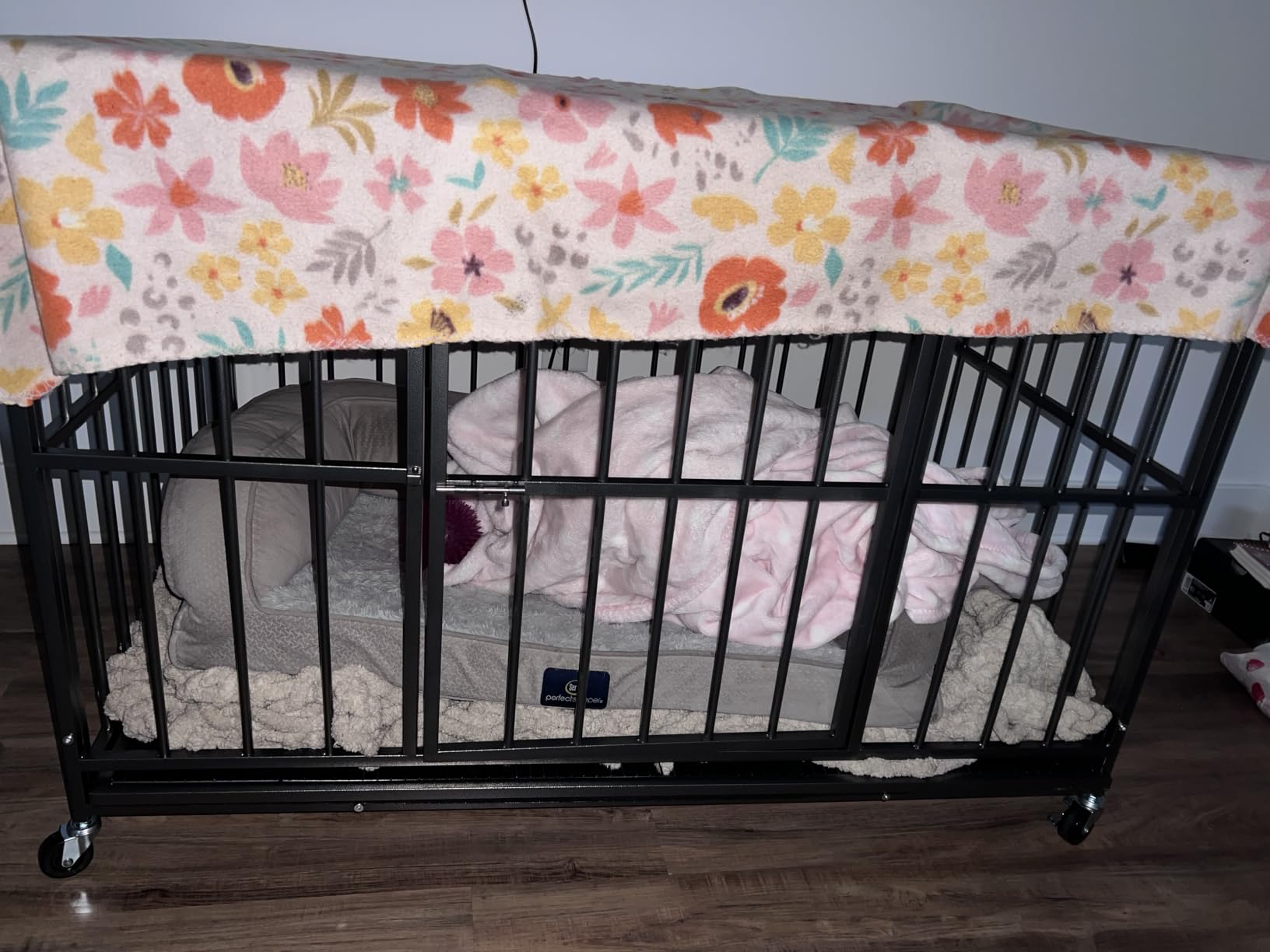 48 Inch Heavy Duty Dog Crate, Escape-Proof, Kennel for Large Dogs | Heavy duty steel, Chew-proof, Dual doors with escape-proof locks, Removable easy clean tray, Locking casters, Easy assembly customer photo 2